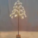 Šviečianti LED dekoracija-medelis, rudas, 150 cm, 660 LED, šiltai balta, mirgantis, IP20