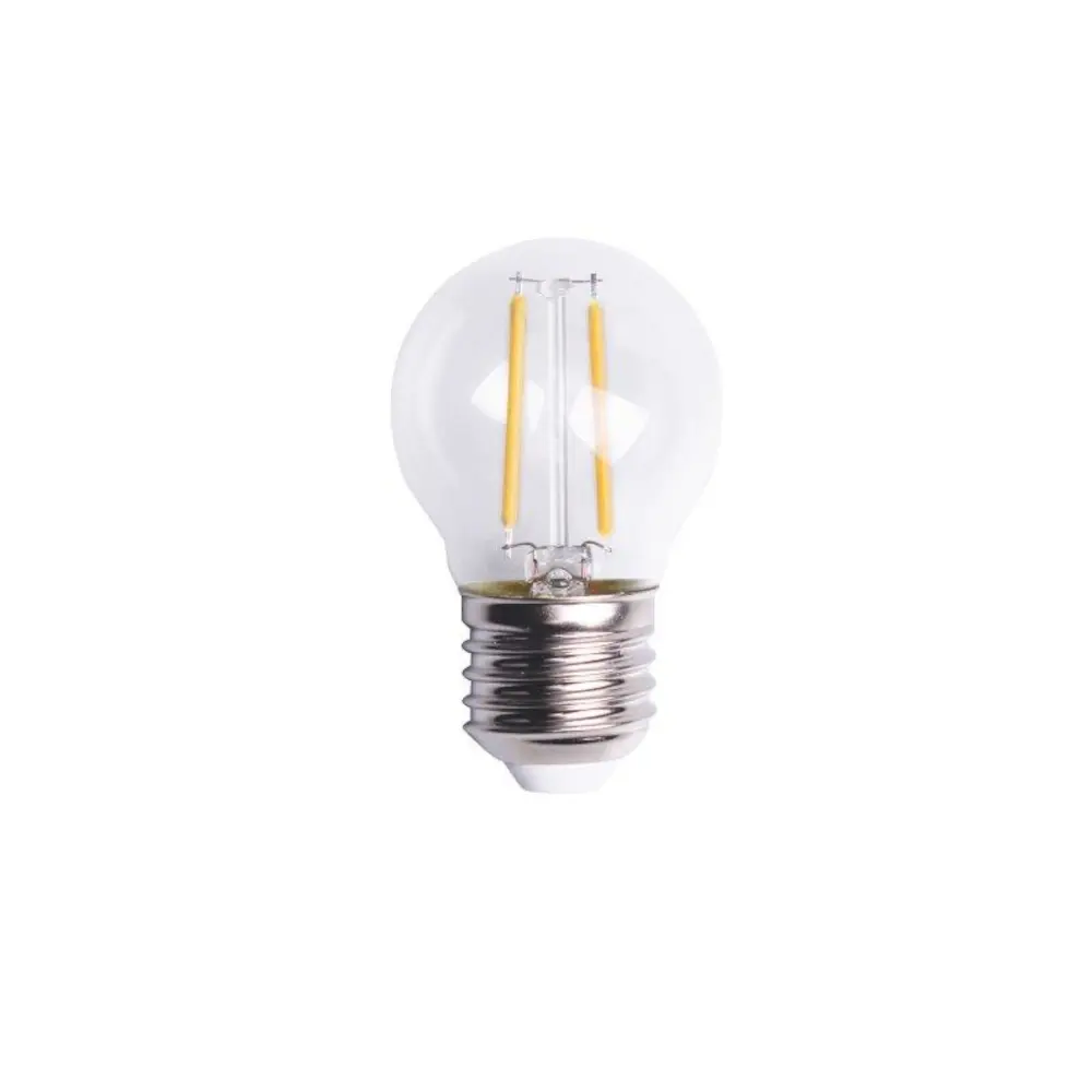 Lemputė LED E27 1W, skaidri su gija, šiltai balta, POLAMP