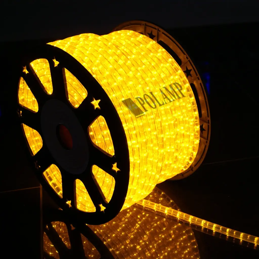 PROfesionali LED žarna-kabelis ROPELIGHT NK1 POLAMP, 13 mm, 36 LED/m, hor., 230V, geltona, IP67, 1m