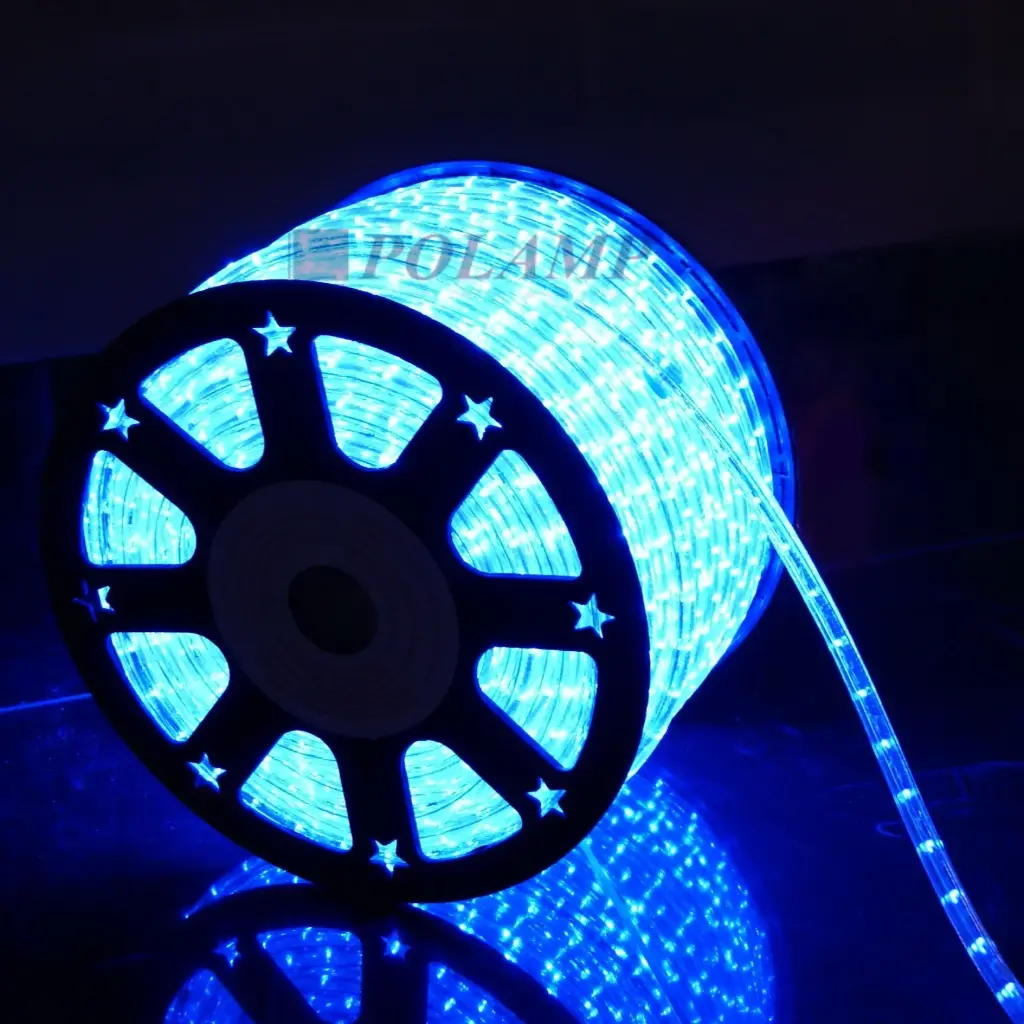 PROfesionali LED žarna-kabelis ROPELIGHT NK1 POLAMP, 13 mm, 36 LED/m, vert., 230V, žydra, IP67, 1m