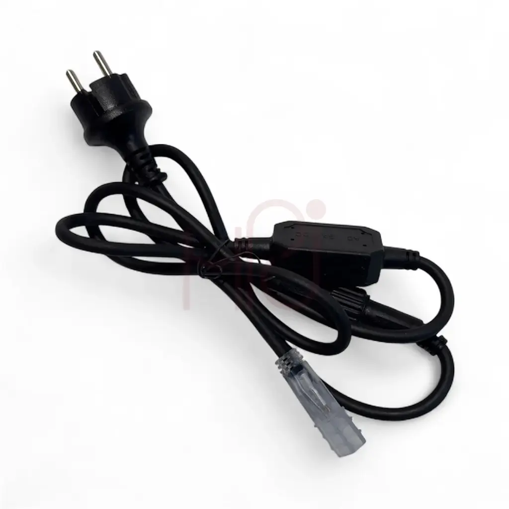 Maitinimo kabelis 230V AC-DC DOUBLE NEON/NEONFLEX SPIN FEM, 1,5m, juodas, IP67
