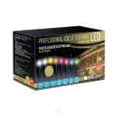 PROfesionali girlianda-varvekliai POLAMP, 5m(2,5+2,5)x0,7m, 120 LED, šiltai balta, juodu laidu, IP67