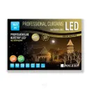 PROfesionali lempučių užuolaida POLAMP, 5x1m, 400 LED, šaltai balta, juodu laidu, IP67