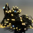 PROfesionali FLASH lempučių girlianda POLAMP, 10m (5+5), 80+20 LED, šiltai balta, žaliu laidu, IP67