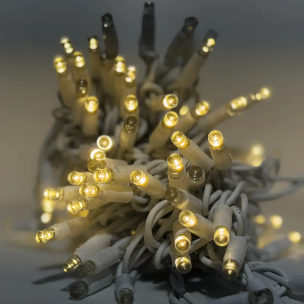 PROfesionali FLASH lempučių girlianda POLAMP, 10m (5+5), 80+20 LED, šiltai balta, baltu laidu, IP67