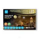 PROfesionali FLASH lempučių užuolaida POLAMP, 5x0,5m, 192+48 LED, šiltai balta, baltu laidu, IP67