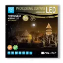 PROfesionali FLASH lempučių užuolaida POLAMP, 2,5x3m, 520+80 LED, šiltai balta, juodu laidu, IP67