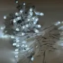 PROfesionali FULL-FLASH lempučių girlianda POLAMP, 10m (5+5), 100 LED, šaltai balta, baltu laidu, IP67