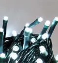 FLASH lempučių girlianda POLAMP, 10m, 80+20 LED, šaltai balta, žaliu laidu, IP44