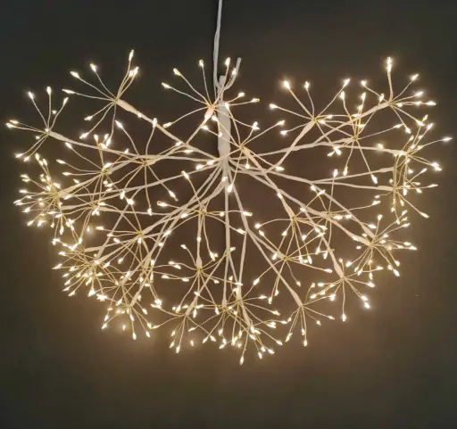 [MED-SAK-60] Šviečiantis LED pusrutulis, baltas, 60 cm, 360 LED, šiltai balta, IP44