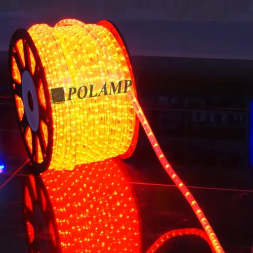 [POL-LRLNK1V-O1] PROfesionali LED žarna-kabelis ROPELIGHT NK1 POLAMP, 13 mm, 36 LED/m, vert., 230V, oranžinė, IP67, 1m
