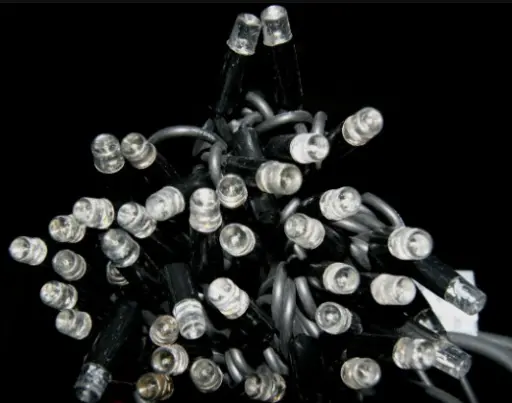 [POL-PLSL10M-Y-W] PROfesionali lempučių girlianda POLAMP, 10m (5+5), 100 LED, geltona, baltu laidu, IP67