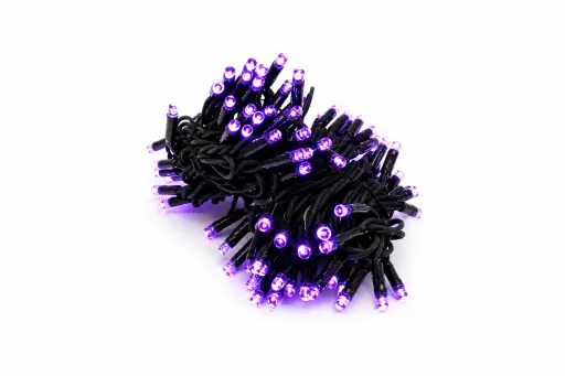 [POL-PLSL10M-PU-BL] PROfesionali lempučių girlianda POLAMP, 10m (5+5), 100 LED, purpurinė, juodu laidu, IP67