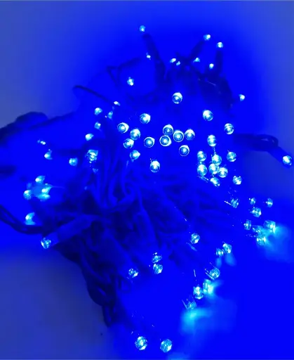 [POL-PLSL10M-BLU-BLU] PROfesionali lempučių girlianda POLAMP, 10m (5+5), 100 LED, mėlyna, mėlynu laidu, IP67