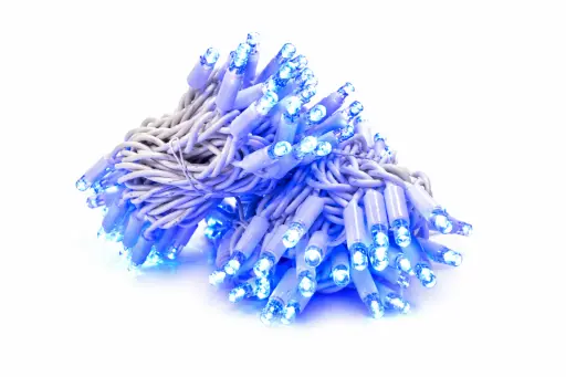 [POL-PLSL10M-BLU-W] PROfesionali lempučių girlianda POLAMP, 10m (5+5), 100 LED, mėlyna, baltu laidu, IP67