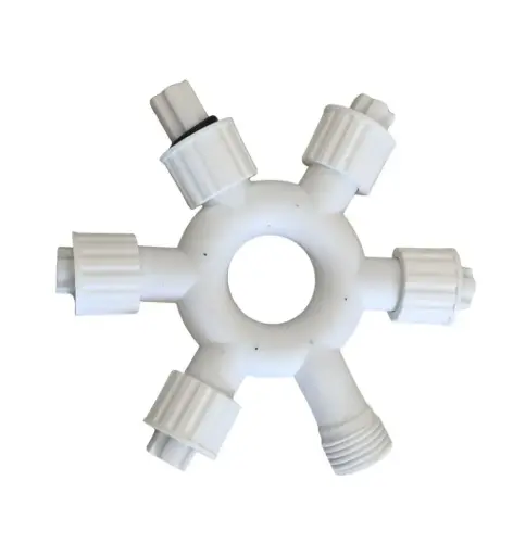 [POL-ROZ5-W] Šakotuvas 5xF 1xM, baltas, POLAMP