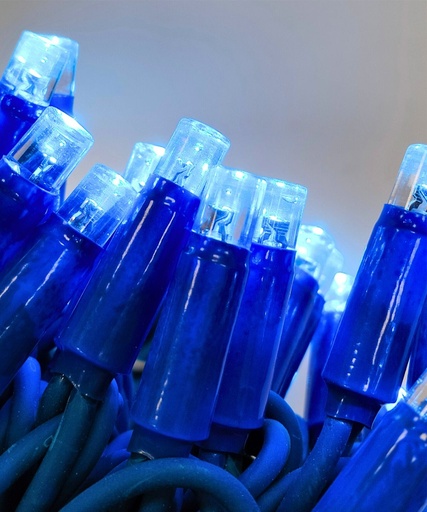 [POL-PLSL10M-SBLU-BLU] PROfesionali lempučių girlianda POLAMP, 10m (5+5), 100 LED, žydra, mėlynu laidu, IP67